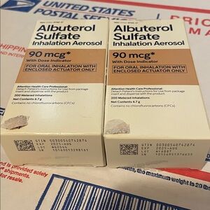 2 NEW Inhaler CASES with expire albuterol sulfate